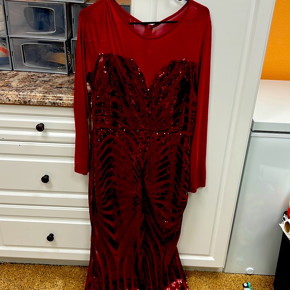 Red evening dress